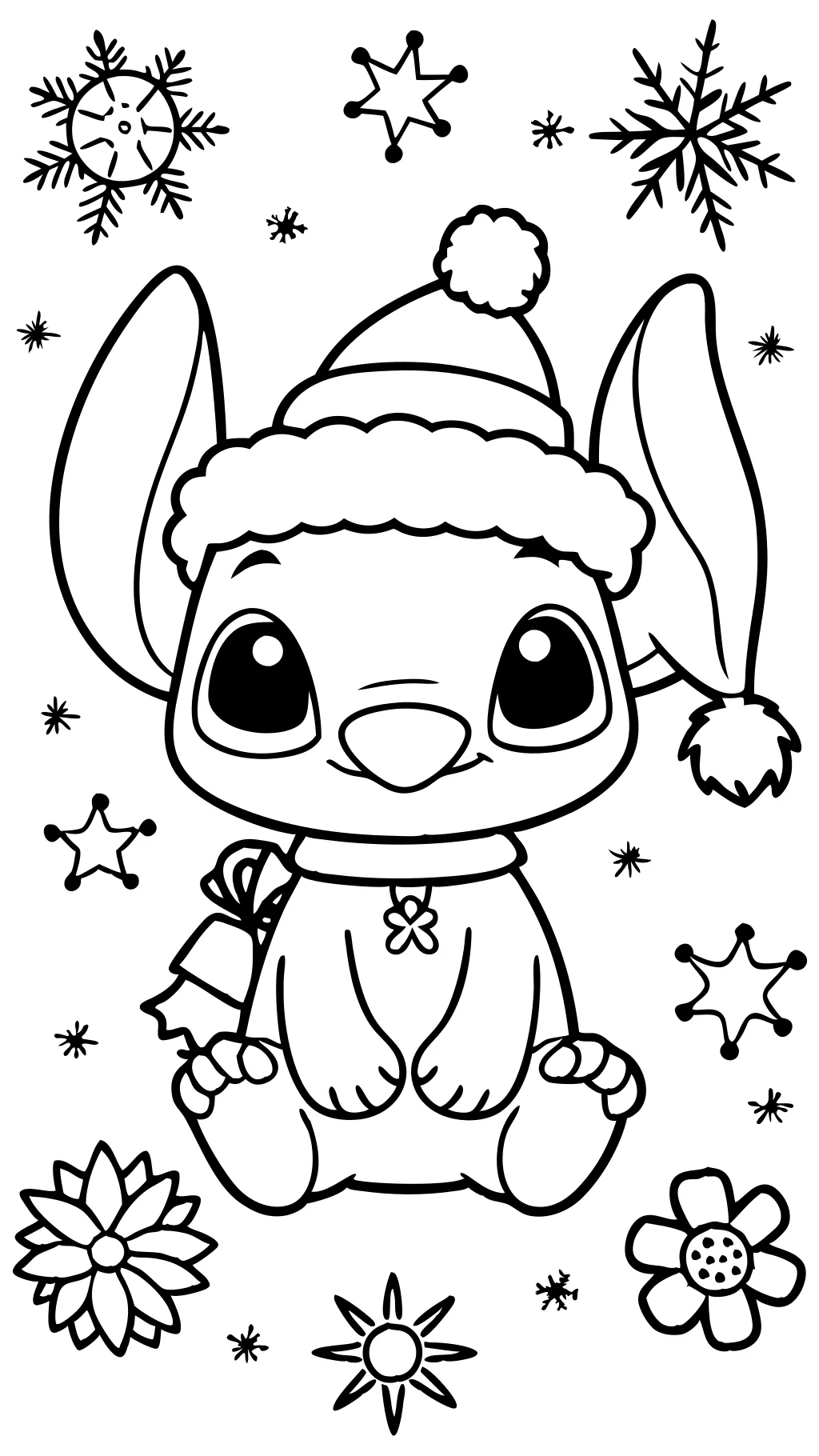 cute stitch christmas coloring pages